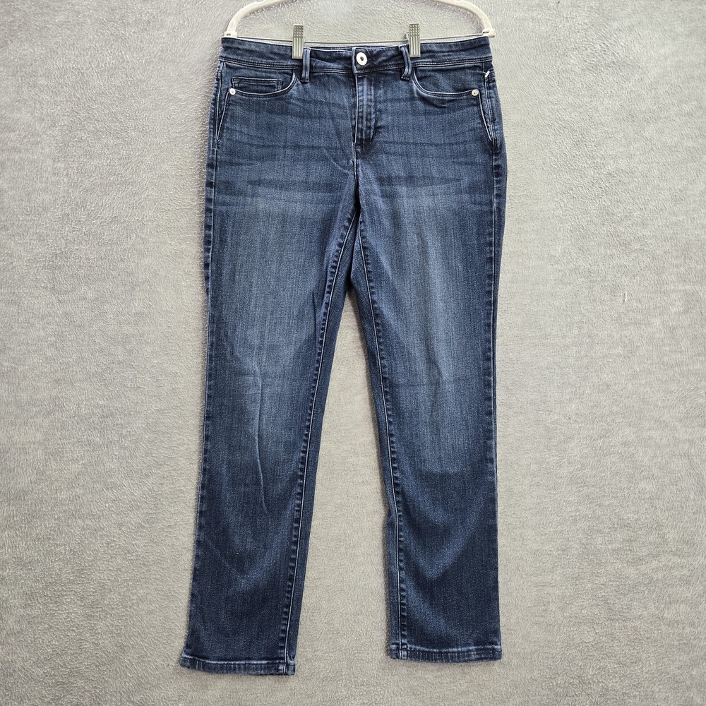 J. Jill Women Jeans 10 Blue Denim Slim Ankle Denim Authentic Fit 27.5" Inseam